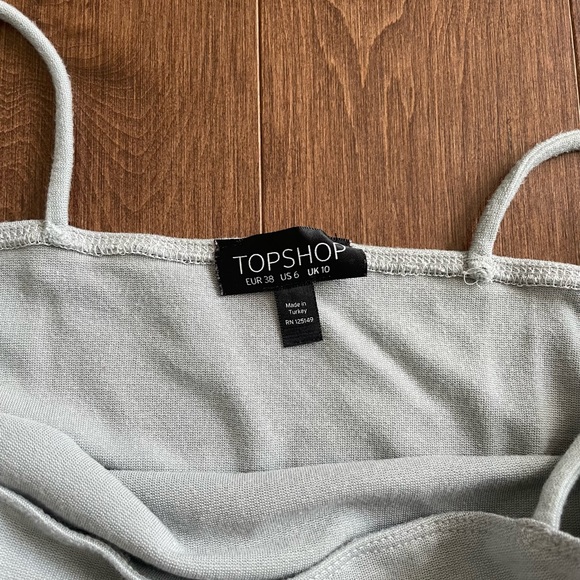 TopShop Square Neck Spaghetti Strap Bodysuit In Blue 🦋 - Picture 2 of 3